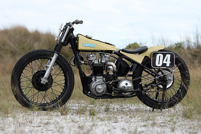 BACKWARDS COMPATIBLE. Rotten Motorcycles’ Reverse Head ’57 Triumph Racer