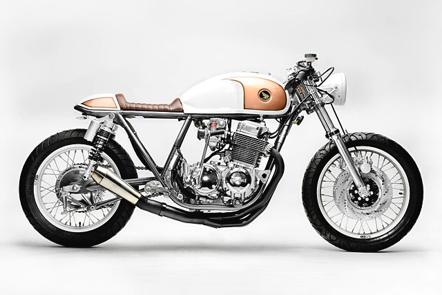 PRECIOUS MENTAL. The “Goldenrod” Honda CB750 from Steel Bent Customs