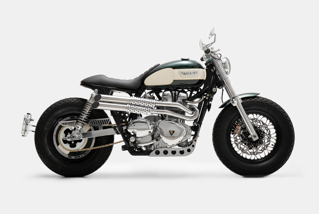 BEEFY BONNIE: Triumph T100 ‘Sigma’ by Tamarit Motorcycles.